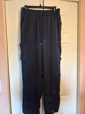 Skies Are Blue Navy Drawstring Silky Pants size L
